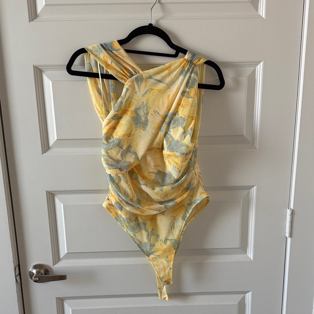 Zara Yellow and Blue Floral Bodysuit